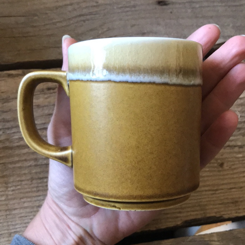 VTG 70s Set of 4 Mismatched Boho Earthy Dip Glaze Ceramic Mugs, Made in Japan - Picture 9 of 11
